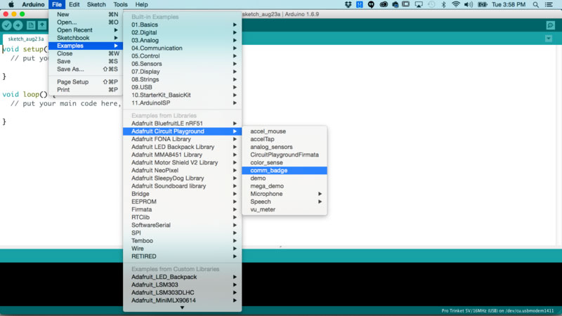 Circuit Playground Combadge